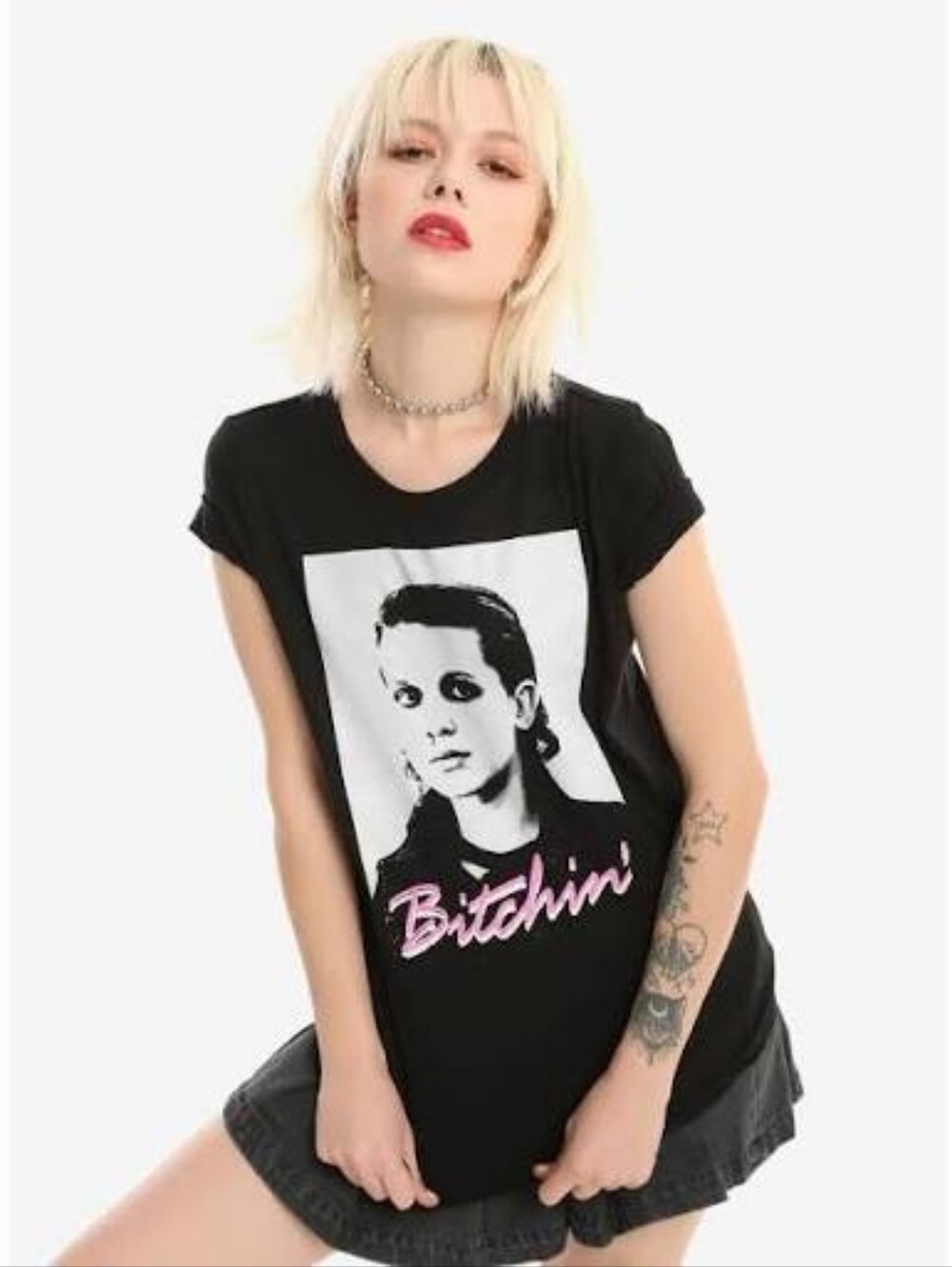 Stranger Things Eleven Bitchin Graphic Tee Netflix XS 80s Punk Halloween